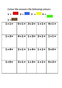 Preview of Colour by number worksheet