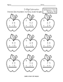 2-digit Addition & Subtraction with and without regrouping - apple theme