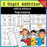 2 digit Addition with & without Regrouping worksheet, digi