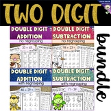 Two Digit Addition and Subtraction Bundle With and Without Regrouping
