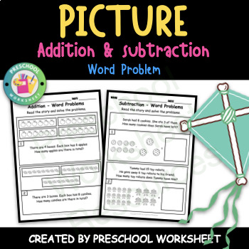 Preview of 2 digit addition and subtraction word problems, Picture word problems 2nd Grade