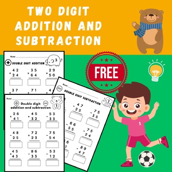 Preview of 2 digit addition-subtraction with and without regrouping /double digit/free