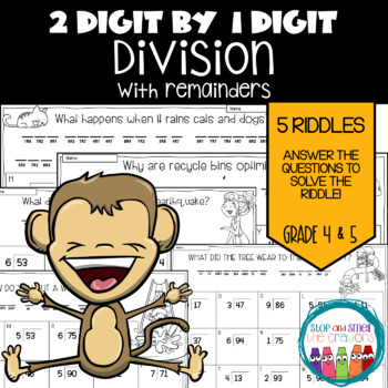 Preview of 2 Digit by 1 Digit Long Division Worksheets - Dividing with Remainders Practice