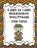 2 digit by 1 digit multiplication word problem task cards