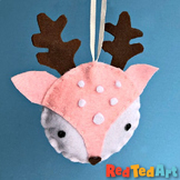 2 for 1: Sewing Felt Reindeer Ornaments OR Cards - Winter/