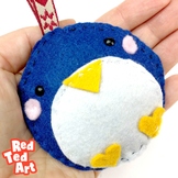2 for 1: Sewing Penguin Felt Ornaments OR Penguin Cards - 