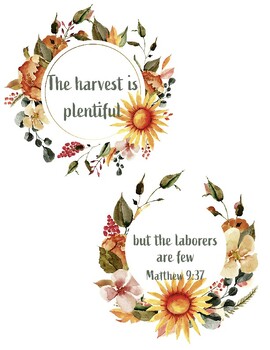 Preview of 2 posters for Matthew 9:37 | Harvest Posters | Thanksgiving | Bulletin Board
