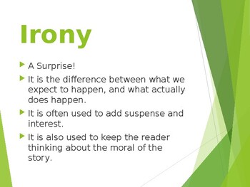 Preview of 2 presentations cover types of irony: Dramatic, Verbal, & Situational