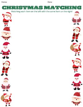 2-sided Christmas Stocking Matching Worksheet by HenRyCreated | TPT