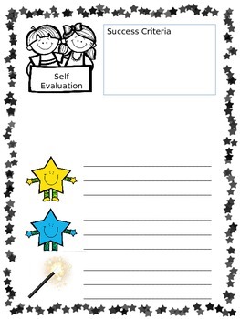 Preview of 2 stars and a wish assessment - editable