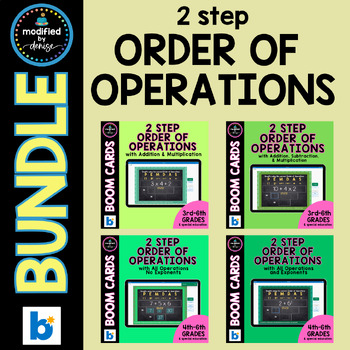 Preview of 2 step Order of Operations Boom Cards BUNDLE