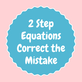 2 step equations correct the mistake
