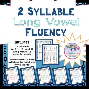 2 Syllable Long Vowel Words, useful for Data Collection & Assessments