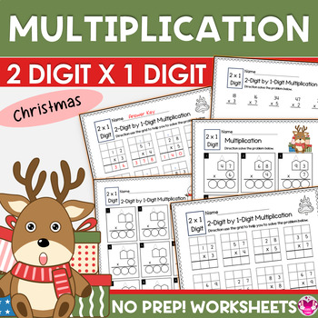 2 x 1 Digit Multiplication| Multiplication 2 Digit by 1 Digit Worksheets