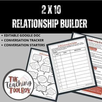 Preview of 2 x 10 Relationship Builder Behavior #hj2dollars conversation starter/tracker