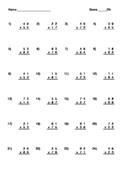 Preview of 2 x 2 Digit Multiplication