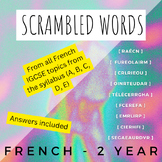2 year Course - IGCSE French vocabulary - Scrambled words 