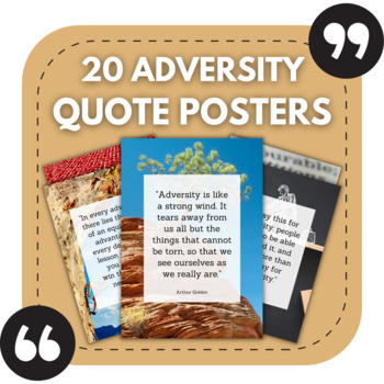Preview of 20 Adversity Bulletin Board Posters | Middle & High School Classroom Decor