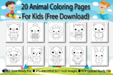 20 Animal Coloring Book Pages for Kids