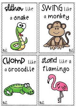 animal movement cards - Set 1 by Top Teacher | Teachers Pay Teachers