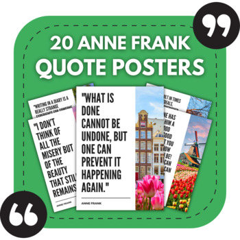Preview of 20 Anne Frank Posters | Uplifting Quotes for High School Bulletin Boards