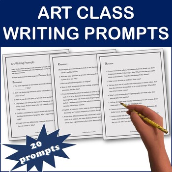 Preview of 20 Art Class Writing Prompts & Discussion Questions