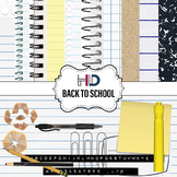 20 Back to School Digital Paper and Clip Art Elements