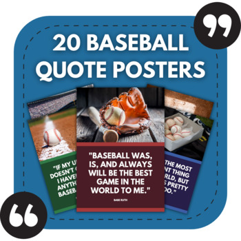 Preview of 20 Baseball Posters | Inspirational Baseball Quotes for Gym Bulletin Boards