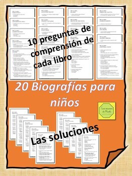 Preview of Comprensión de 20 Biografías para niños (Distance Learning)