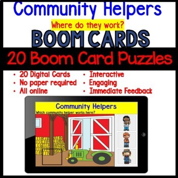 20 Boom Cards Community Helpers/Where do they Work? | TPT