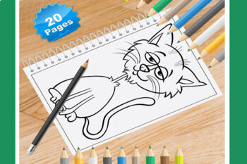 Preview of 20 Cat Coloring Pages for Kids