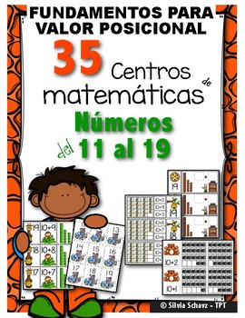 Preview of 35 Centros de aprendizaje para practicar NBT (valor posicional)  en kindergarten