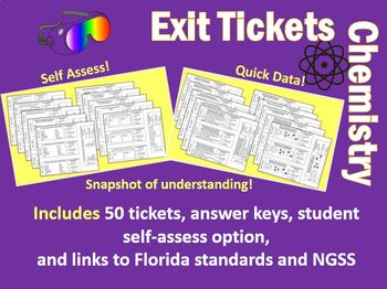 Preview of Chemistry Exit Ticket Bundle - 50 Tickets!
