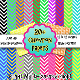 20+ Chevron Papers and Backgrounds- Bright Multi-Colored Pack!