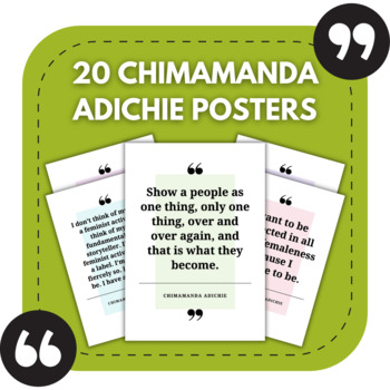 Preview of 20 Chimamanda Adichie Posters | Inspirational Quotes About Feminism and Race