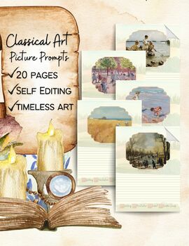 Preview of 20 Classical Art Picture Writing Prompts / PDF Download / Homeschool Writing