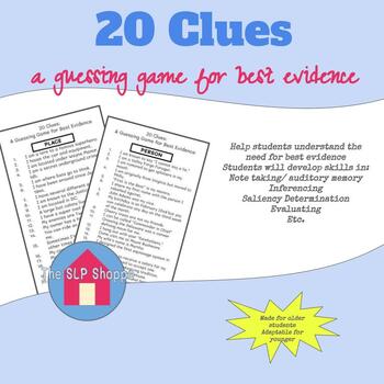 Preview of 20 Clues: A Guessing Game for Best Evidence