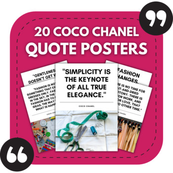 Preview of 20 Coco Chanel Posters | Fashion Classroom Decor | Fashion Posters