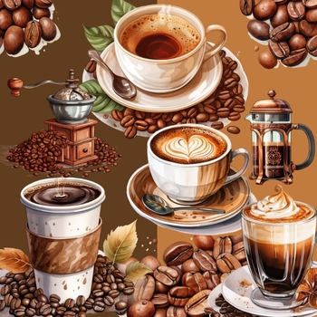Preview of 20+ Coffee Shop Watercolor Clipart