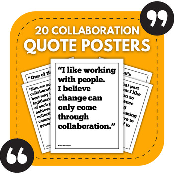 Preview of 20 Collaboration Bulletin Board Posters | Middle & High School Classroom Decor