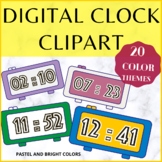 20 Colour Themes Digital Clock Templates, Telling Time To 