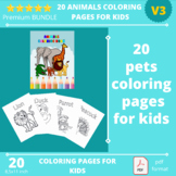 20 Coloring Wild Animals Pages for Kids and Toddlers V3