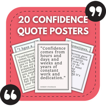 Preview of 20 Confidence Bulletin Board Posters | Middle & High School Classroom Decor