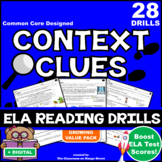28 Context Clues ELA Reading Practice Worksheets/Test Prep