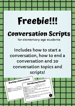 Preview of 20 Conversation Scripts for Elementary Aged Children