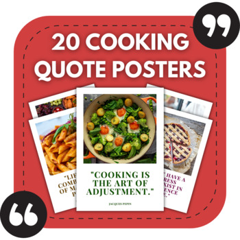 Preview of 20 Cooking Posters | Great Quotes for Cookery Class Bulletin Boards
