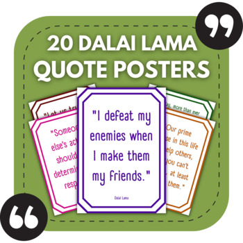 Preview of 20 Dalai Lama Posters | Quotes for Middle & High School Bulletin Boards