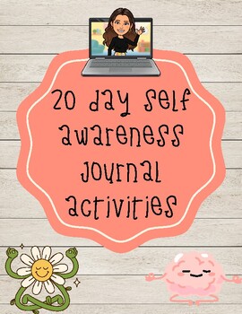 Preview of 20 Day SEL Self Awareness Journal