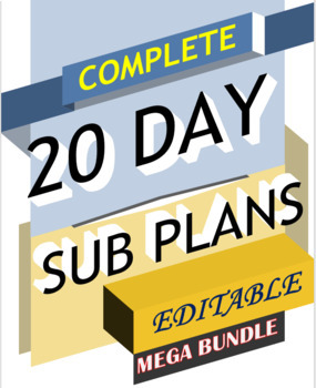 Preview of 20 Day Sub Lesson Plans ELA Middle / High School English SUB LESSON MEGA BUNDLE