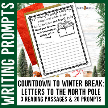 Preview of Winter Holiday Writing Prompts Countdown to Winter Break with Acts of Kindness